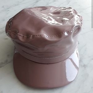 Blush mauve pink conductor beret hat